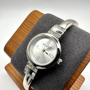 MOST Women's Silver Tone Rhinestone Quartz Bracelet Watch